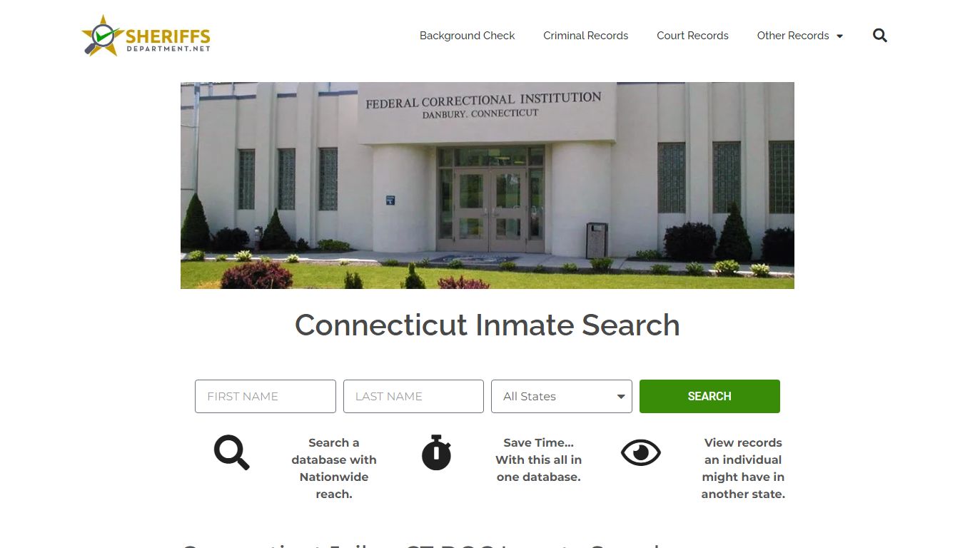 Connecticut Inmate Search: Lookup CT DOC Prison and County Jail Records.